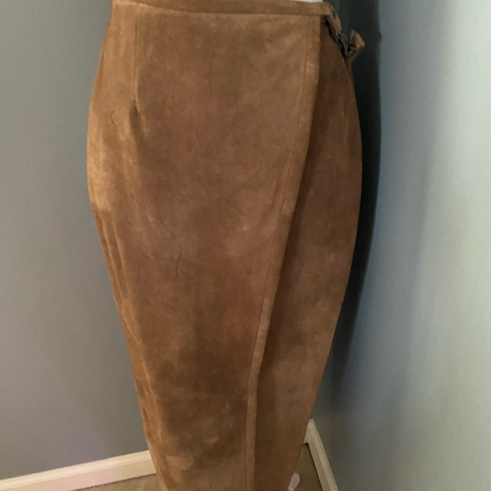 Vintage Banana Republic wrap suede skirt 90s/00s